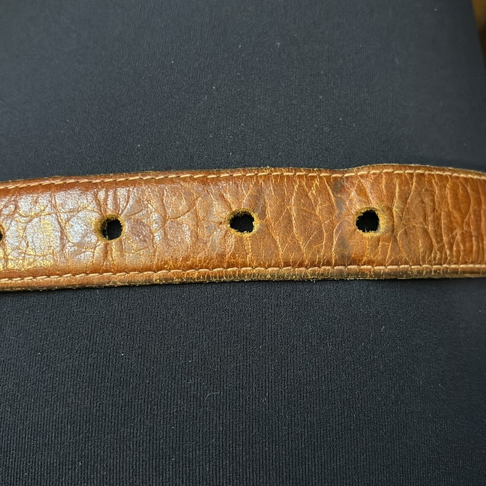 Vintage‎ Linda Allard Ellen Tracy Womens Italian Alligator Calfskin Sz M Belt - Picture 9 of 11